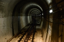 Tunnel for the cable car on Tateyama Kurobe Alpine Route.